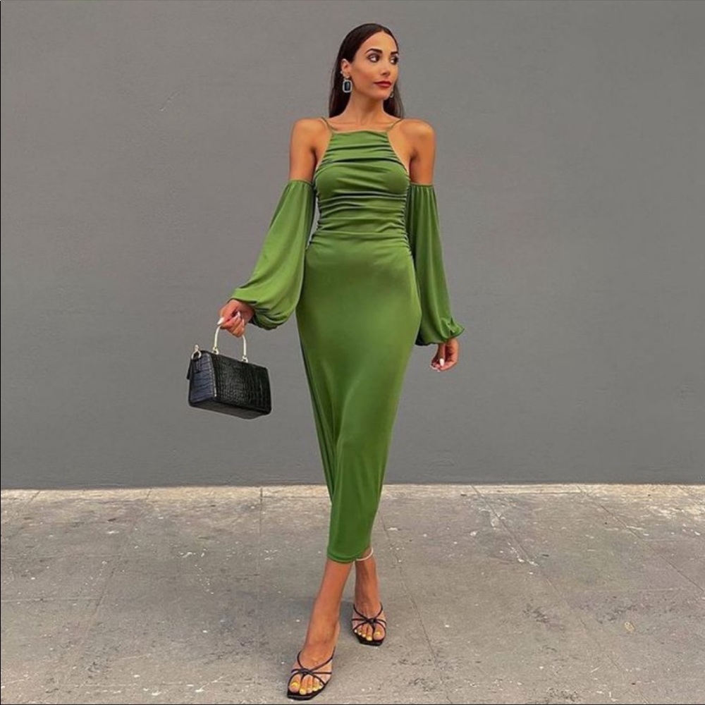 Zara Ruched Midi Dress
